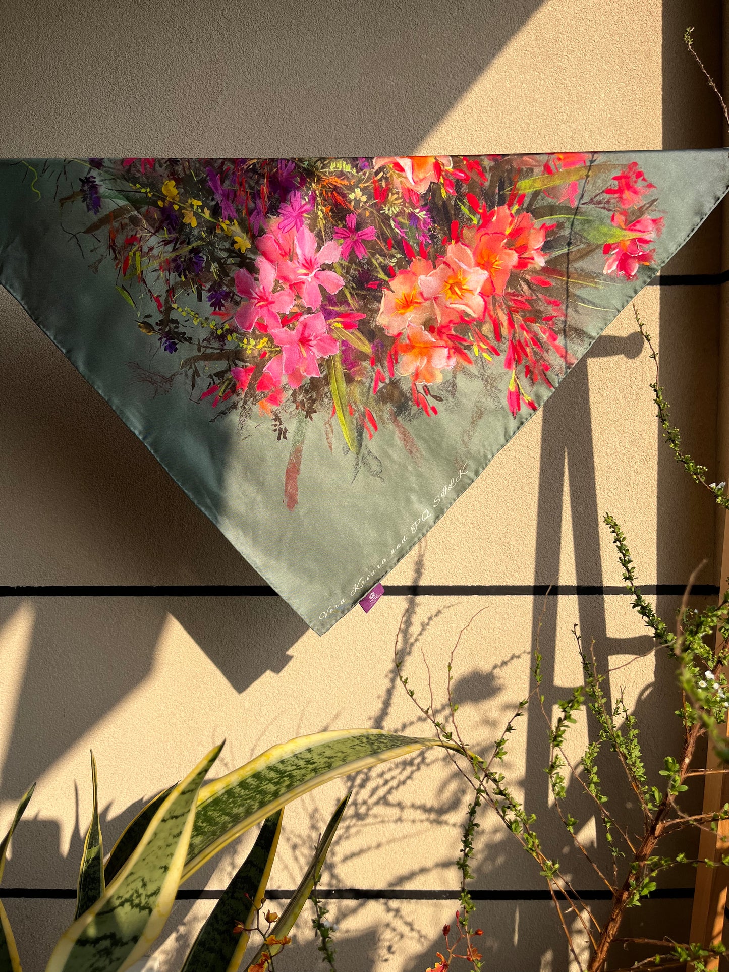 100%Silk Twill Women's Scarf 65X65CM Spring by Vera Kavura PQ07