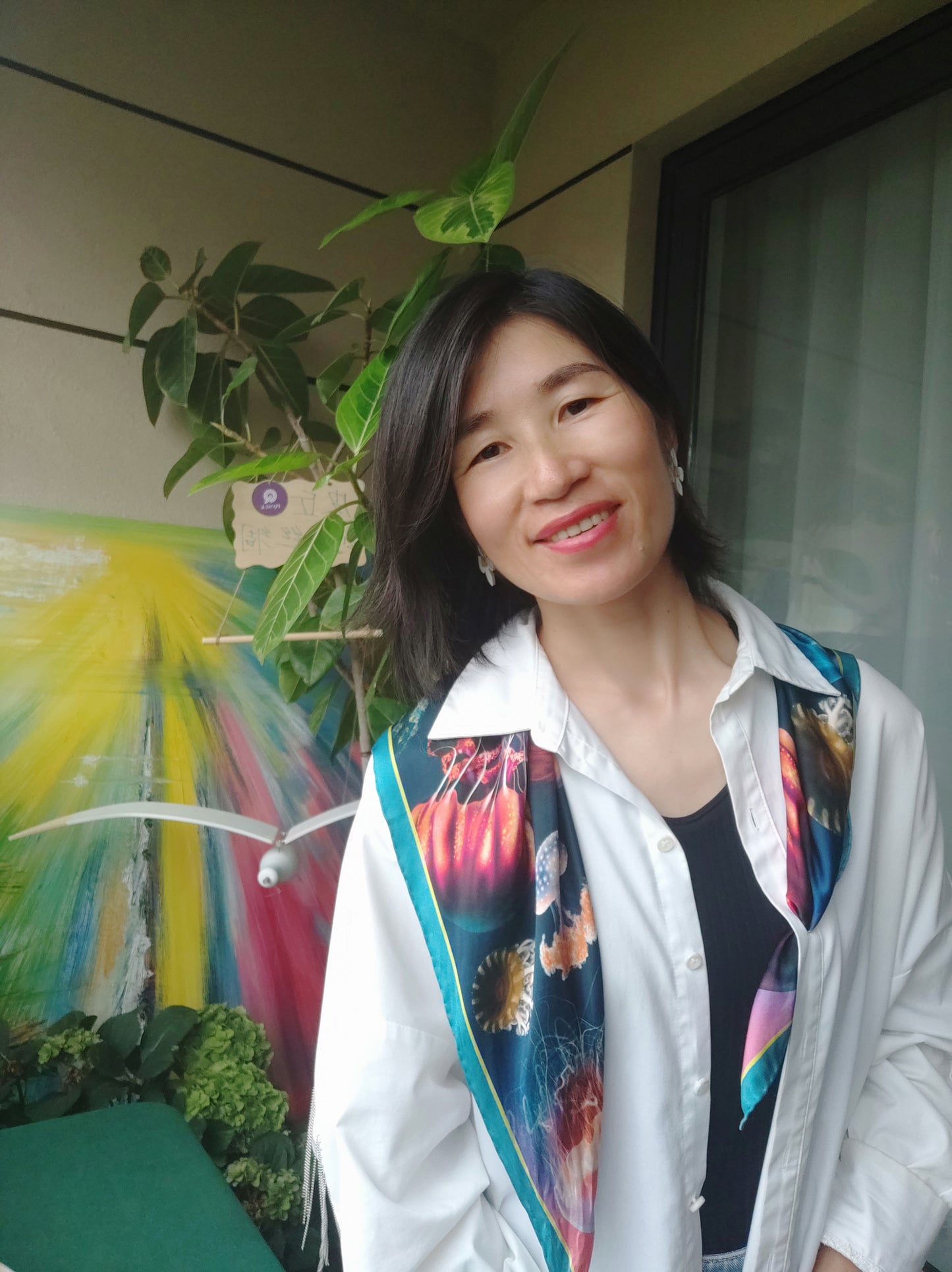 100%Silk Scarf Women Summer Beach Scarves 65*65cm Summer Party by Julia Charlott PQ51