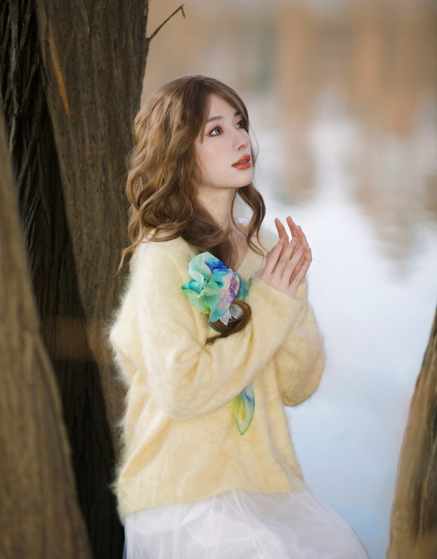 100%Silk Chiffon's Scarf Women's Summer Scarf 70X70CM Future by Arlene Lin PQ35