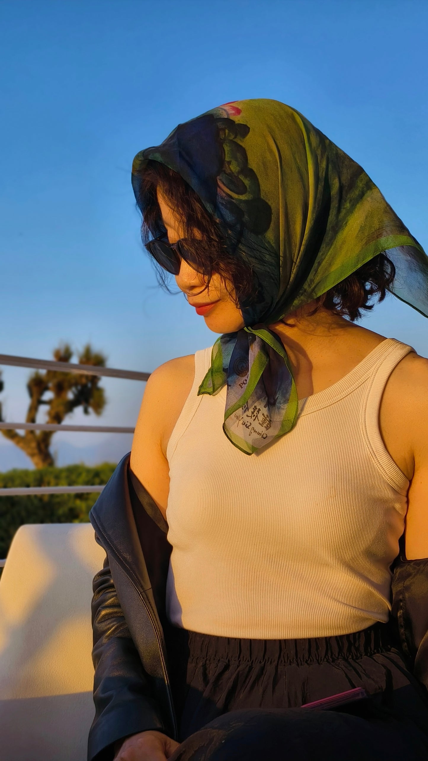 100%Silk Chiffon Summer Women's Scarves 70*70CM Original Design Lotus By Chung Siu Yau PQ50 (Copy)