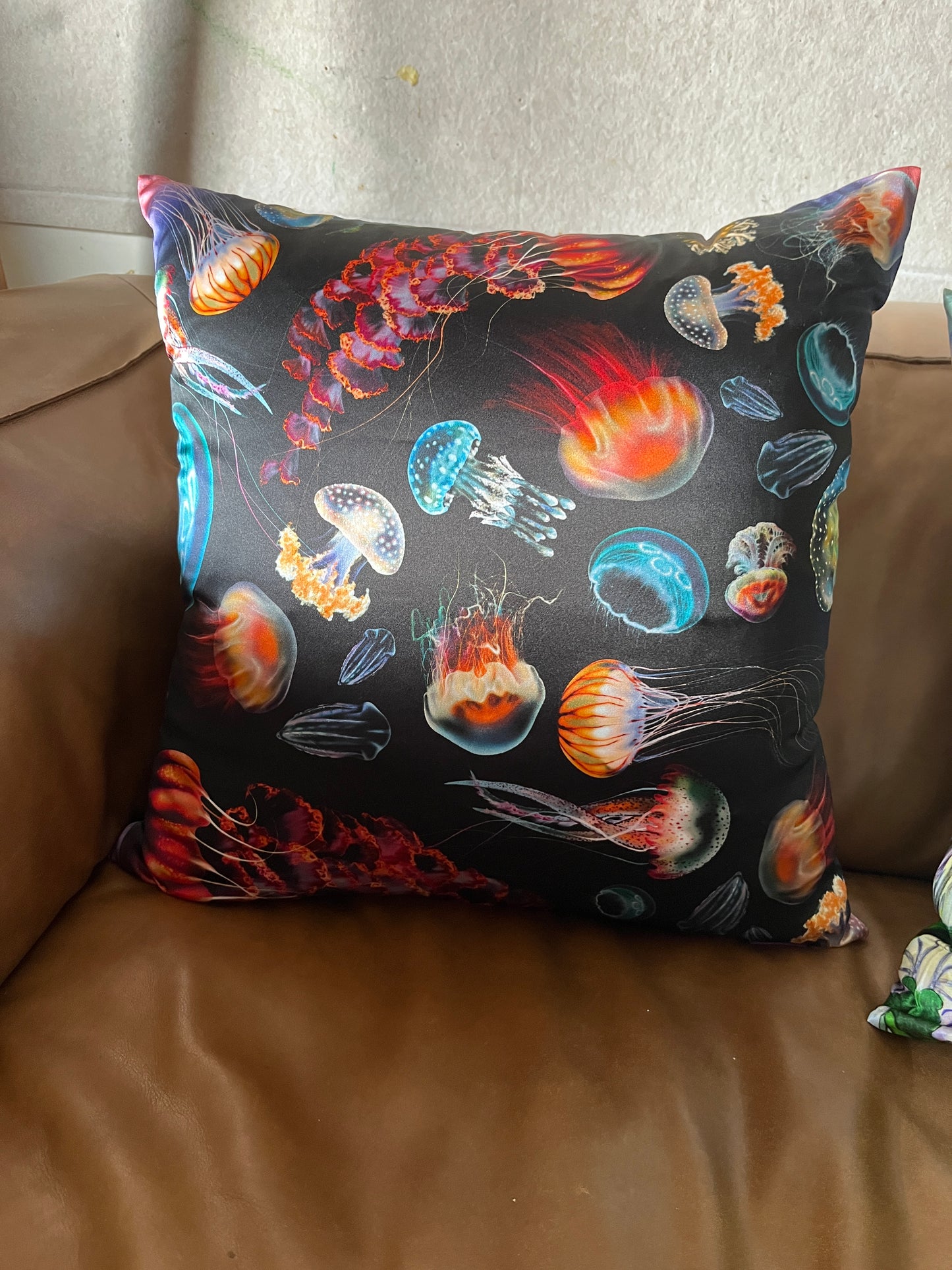 22 Momme Grade 6A Mulberry Silk Cushion Cover Throw Pillowcase PQ26 Summer Party Designed by Julia Charlott  17.7"x17.7"