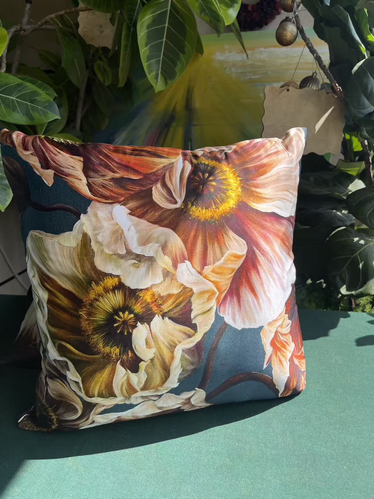 22 Momme Grade 6A Mulberry Silk Cushion Cover Throw Pillowcase PQ19 Puppy Designed by Anastasie 17.7"x17.7"