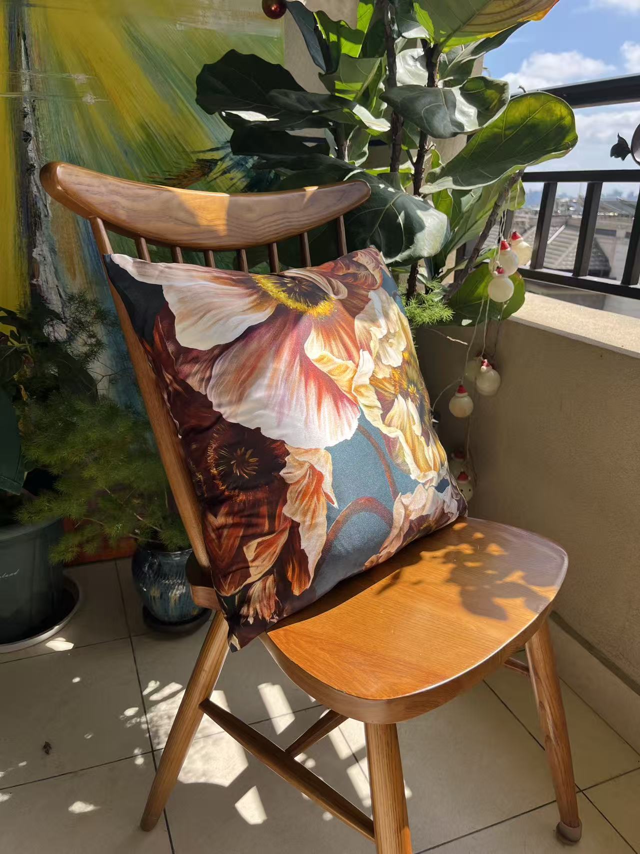 22 Momme Grade 6A Mulberry Silk Cushion Cover Throw Pillowcase PQ19 Puppy Designed by Anastasie 17.7"x17.7"