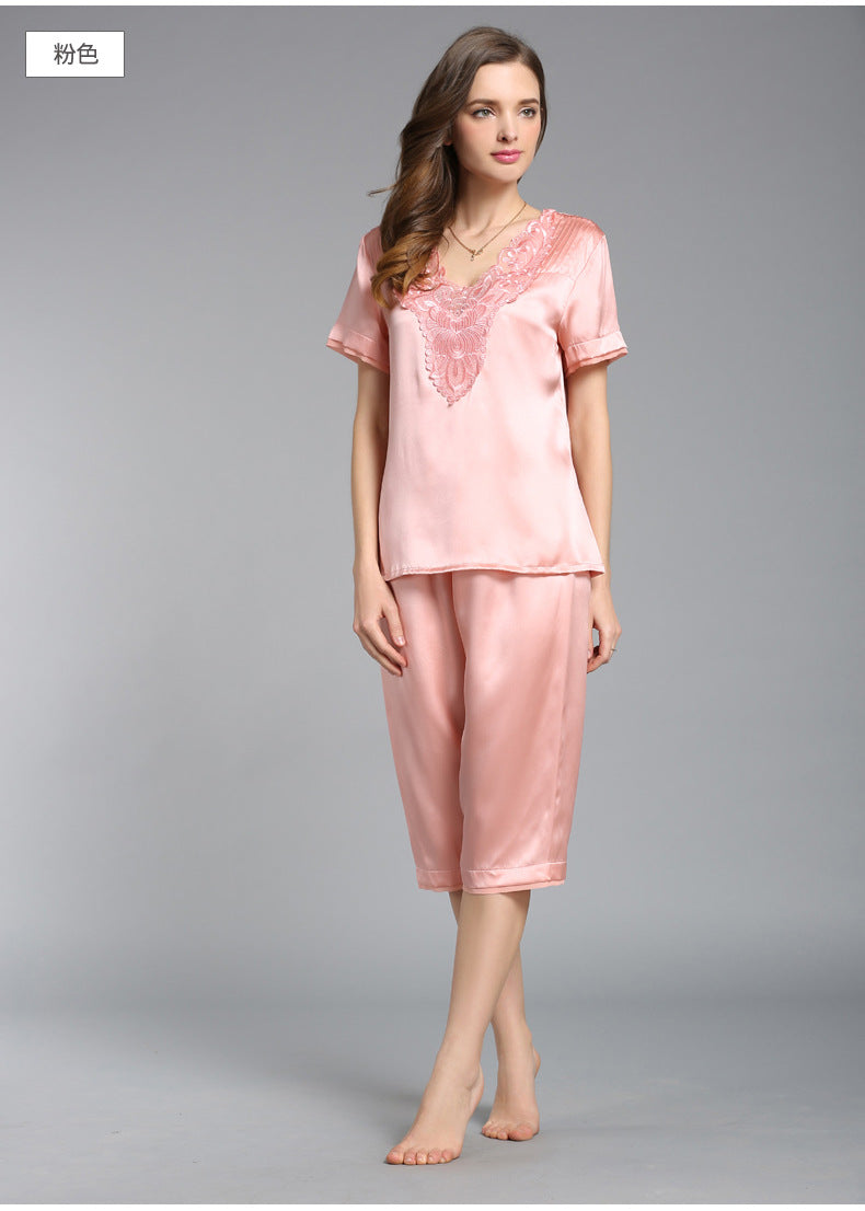 Women's 100%Silk Pajamas Set XM-74