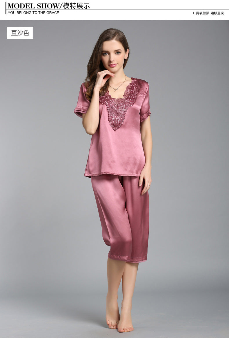 Women's 100%Silk Pajamas Set XM-74