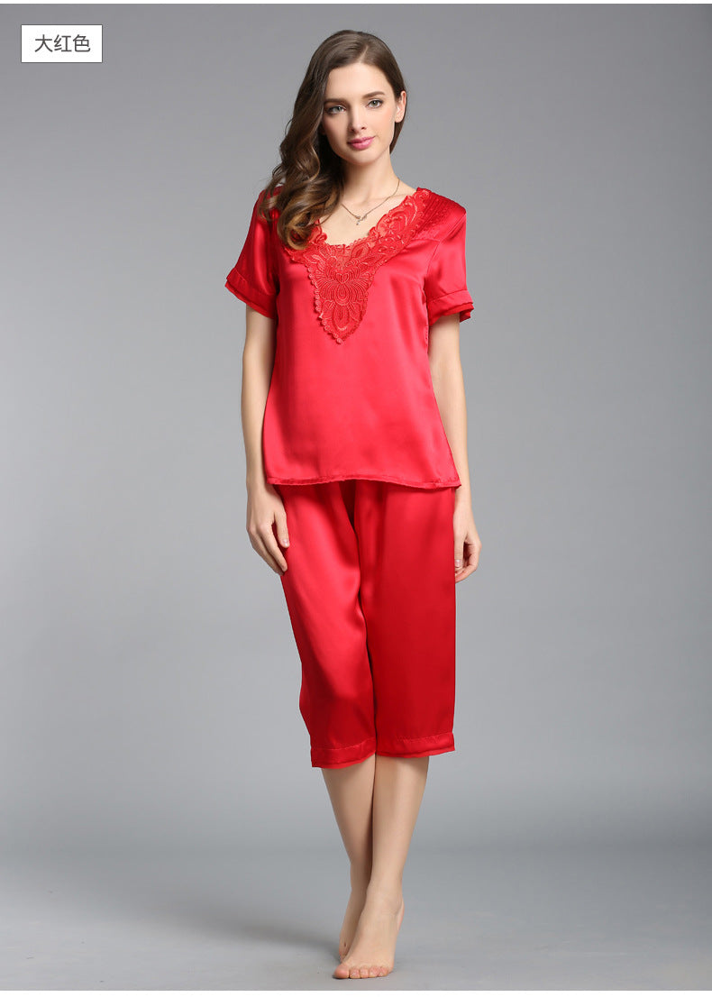 Women's 100%Silk Pajamas Set XM-74