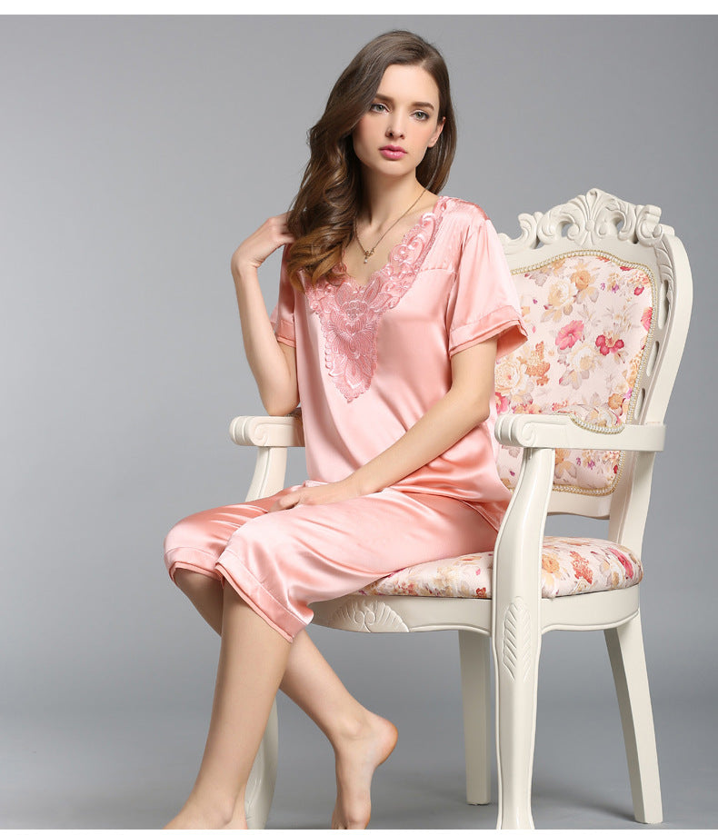 Women's 100%Silk Pajamas Set XM-74