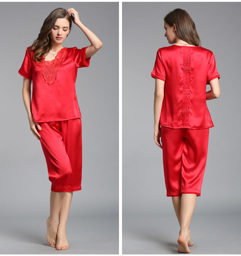 Women's 100%Silk Pajamas Set XM-74