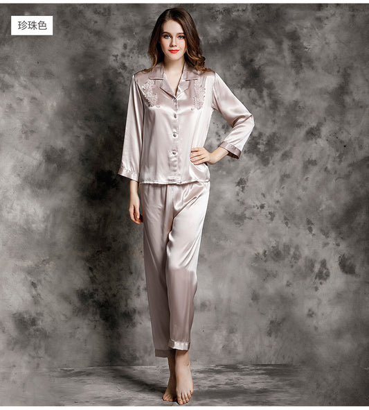 Women's 100%Silk Pajamas Set XM-73