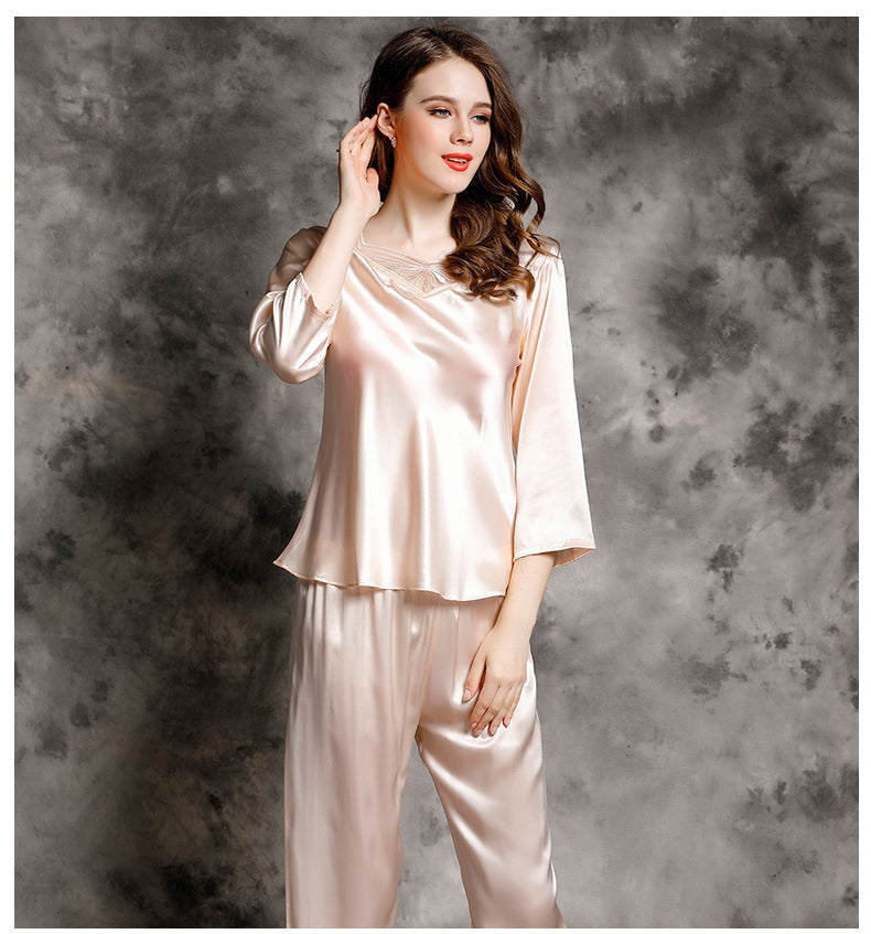 Women's 100%Silk Pajamas 2pcs Set XM-83