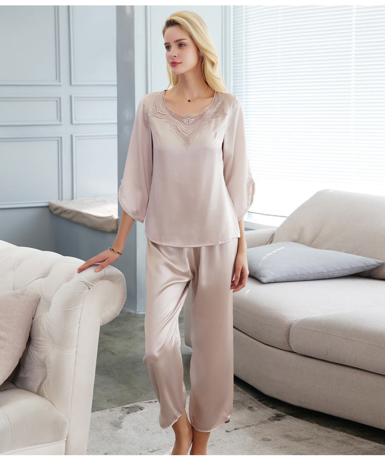 Women's 100%Silk Pajamas Set XM-72