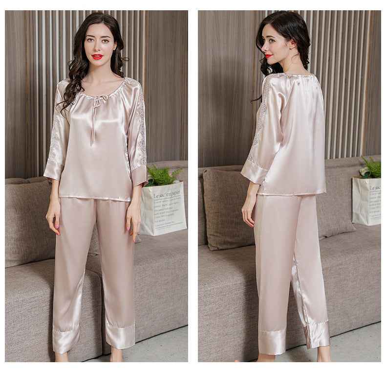 19MM Women's 100%Silk Pajamas 2pcs Set XM-85