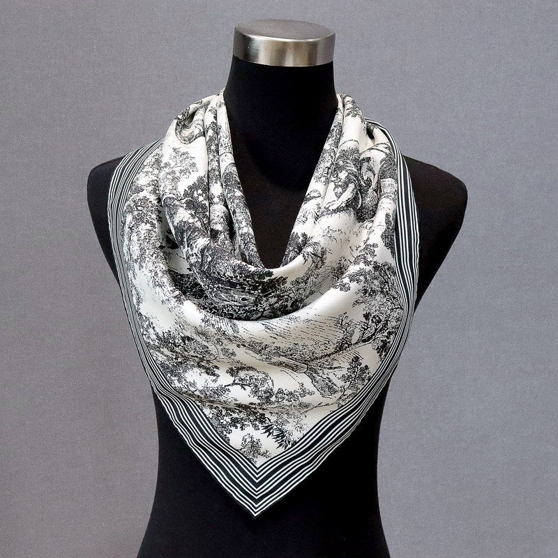 100%Silk Twill 18MM Women's Square Scarf 90X90CM BG-179