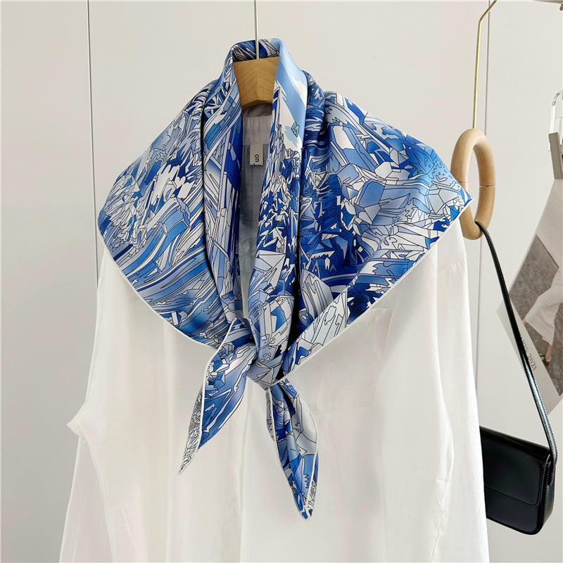 100%Silk 18MM Twill Two-Side Printed Printed Scarf 90*90cm CY-105