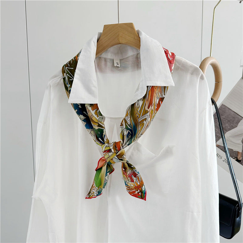 100%Silk 18MM Twill Two-Side Printed Printed Scarf 90*90cm CY-105