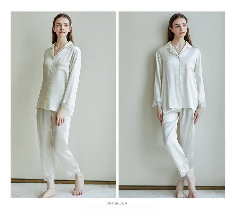 Women's 100%Silk 19MM Pajamas 2pcs Set SK-120