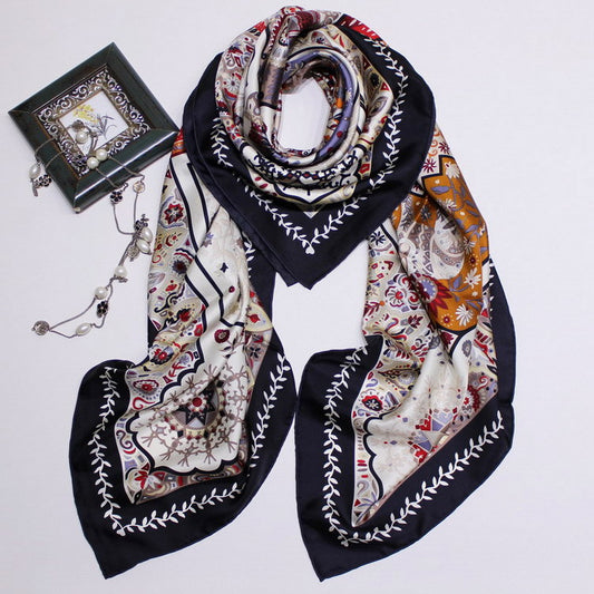 Women's 100%Silk Twill Scarf 130*130cm BG-137