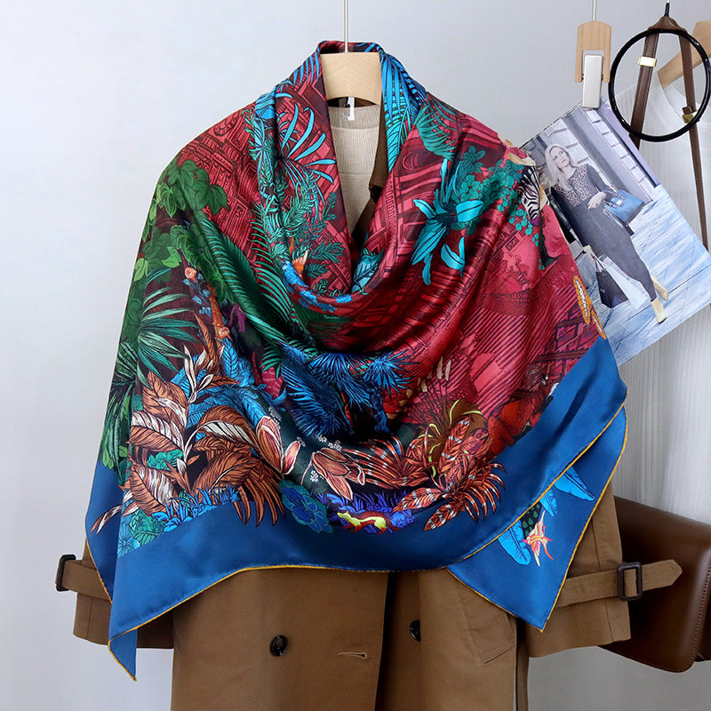 Women's 100%Silk Printed Scarf 140*140cm BG-148