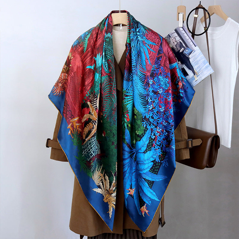 Women's 100%Silk Printed Scarf 140*140cm BG-148