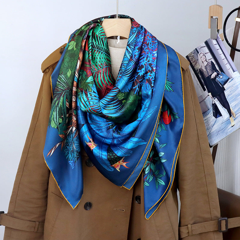 Women's 100%Silk Printed Scarf 140*140cm BG-148