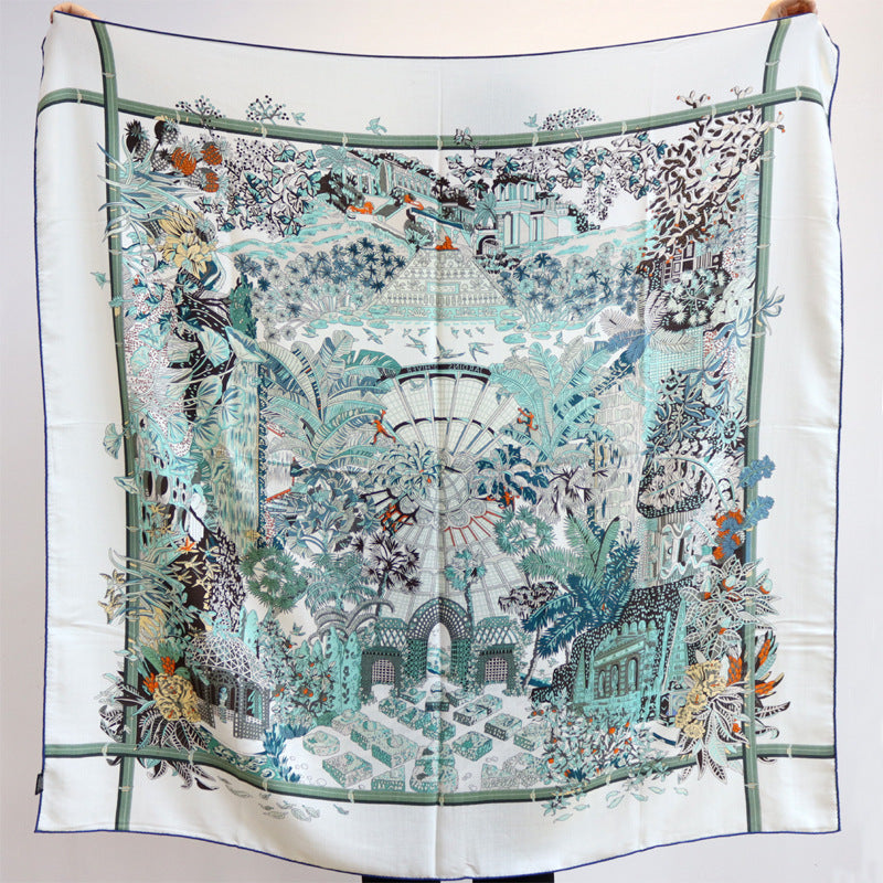 Women's Printed Silk Wool Scarf 135*135cm BG-129