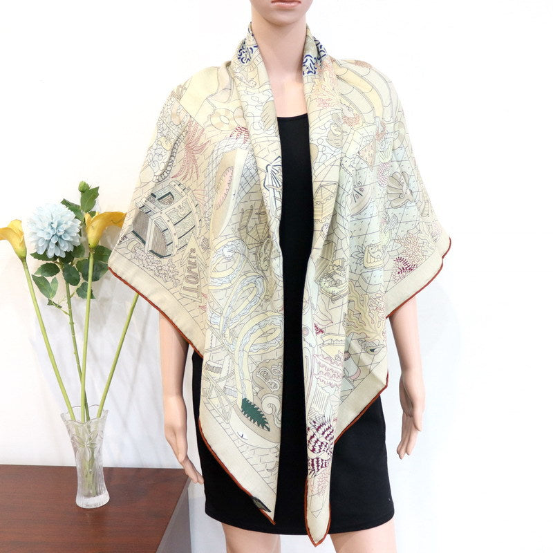 Women's Printed Silk Wool Scarf 135*135cm BG-130