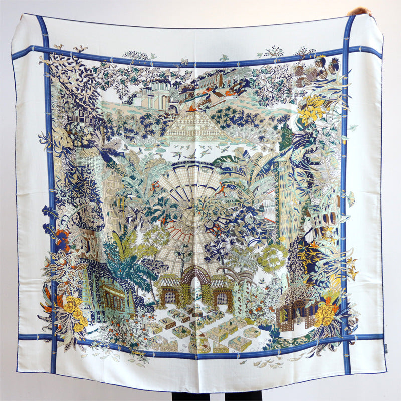 Women's Printed Silk Wool Scarf 135*135cm BG-129